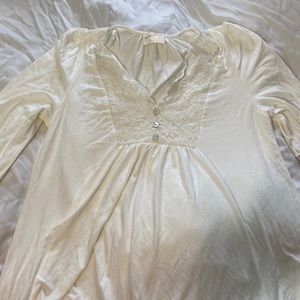 White long sleeve lace top